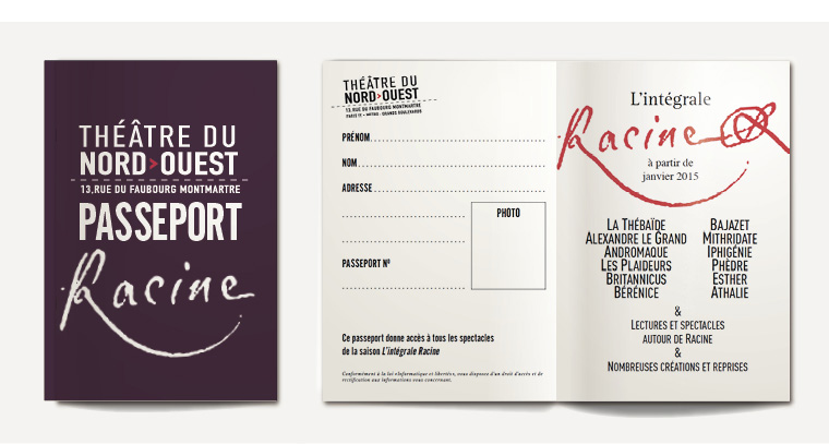 Théâtre du Nord passeport Intégrale Racine 2014-2015
